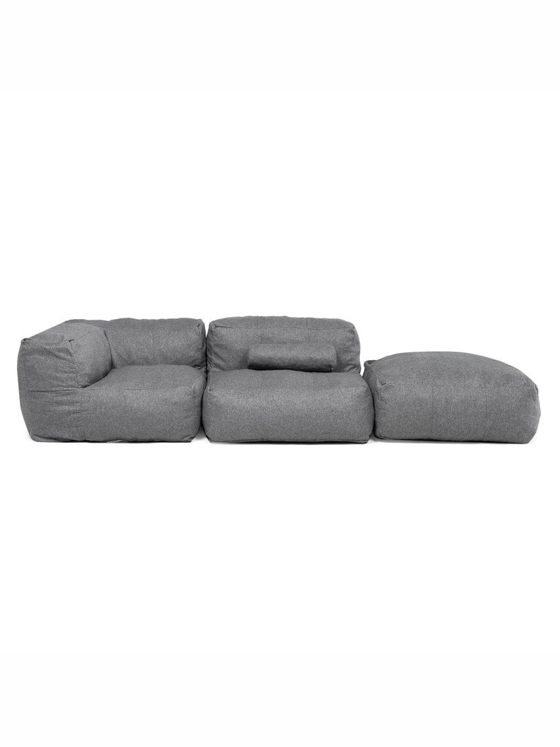 Sillón Pouf Seccional Gris / Pouf Sala de Estar Relan-0
