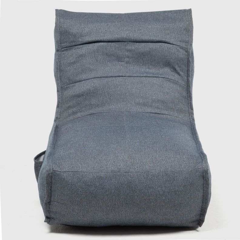 Sillón Pouf / Puff Gris Con Respaldo Relan-1