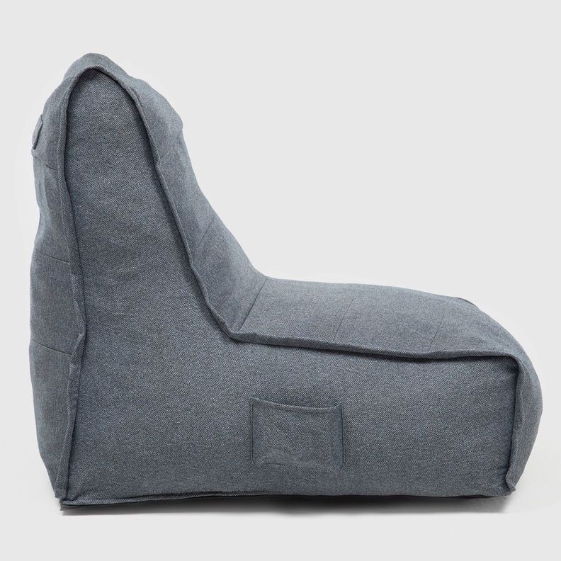 Sillón Pouf / Puff Gris Con Respaldo Relan-2
