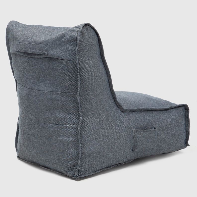 Sillón Pouf / Puff Gris Con Respaldo Relan-3