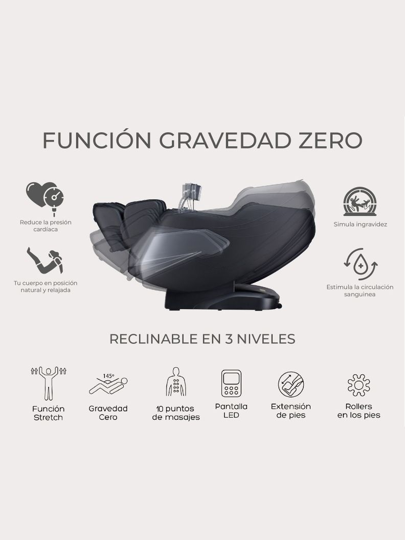 Sillón de Masajes R5000 Reclinable con Gravedad Cero Relan-1