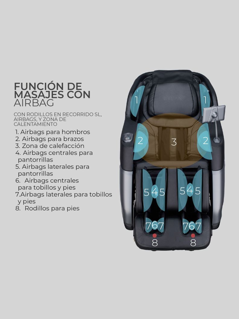 Sillón de Masajes R5000 Reclinable con Gravedad Cero Relan-4