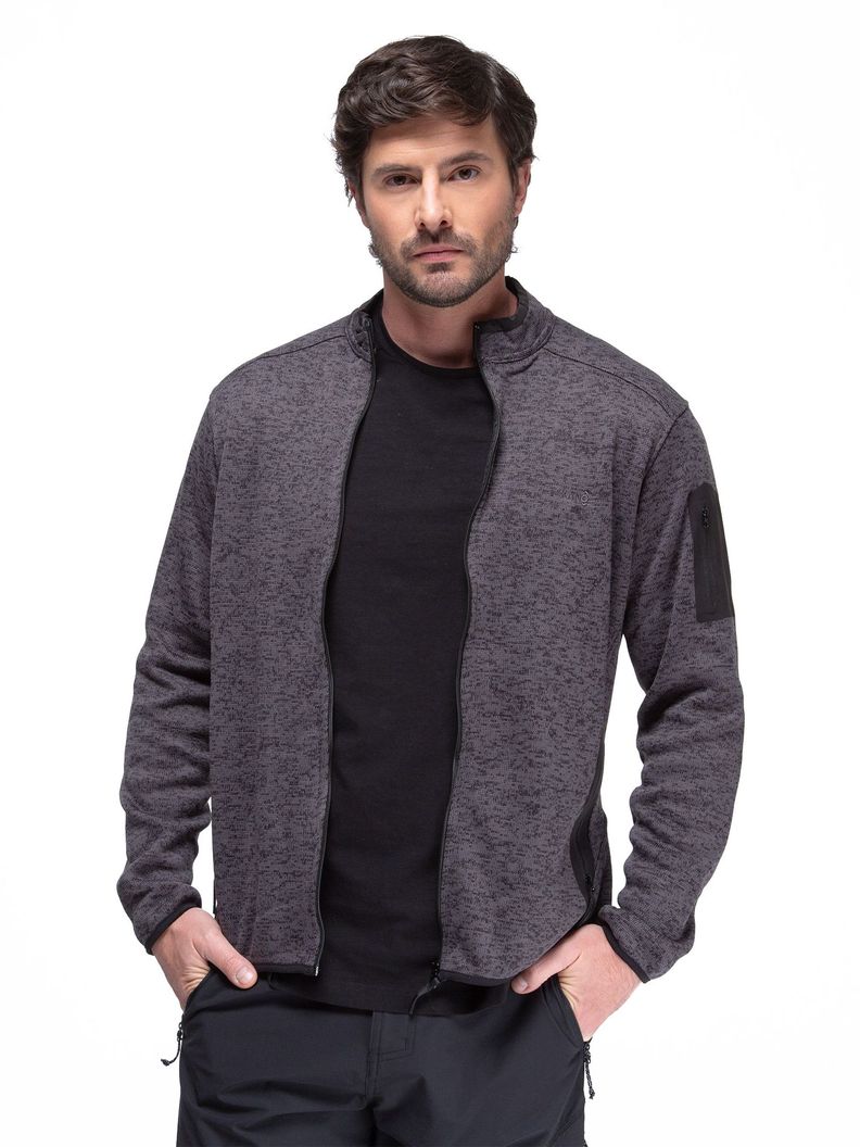 Chaqueta Polar Blend Hombre Kano Notro Negro con Bolsillos-0