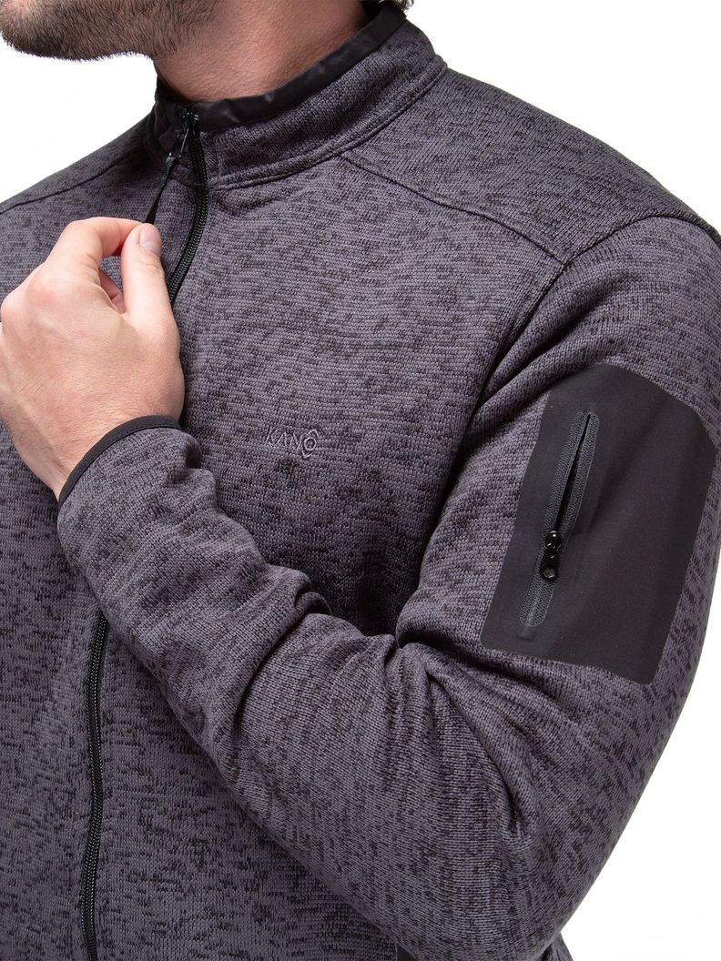 Chaqueta Polar Blend Hombre Kano Notro Negro con Bolsillos-3
