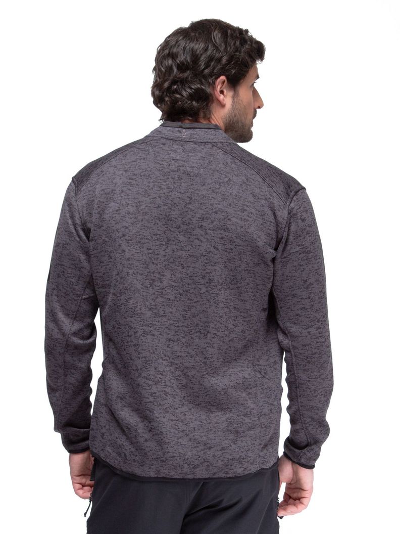 Chaqueta Polar Blend Hombre Kano Notro Negro con Bolsillos-5
