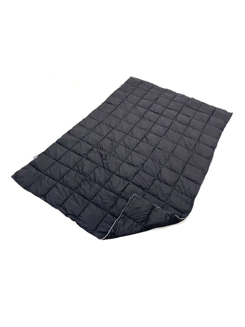 Manta Térmica Camping Kano con Botones Tipo Poncho Negro-1