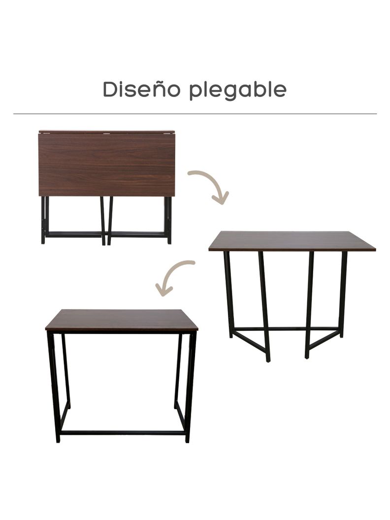 Escritorio Plegable Top Living Wengué Compacto Industrial-3