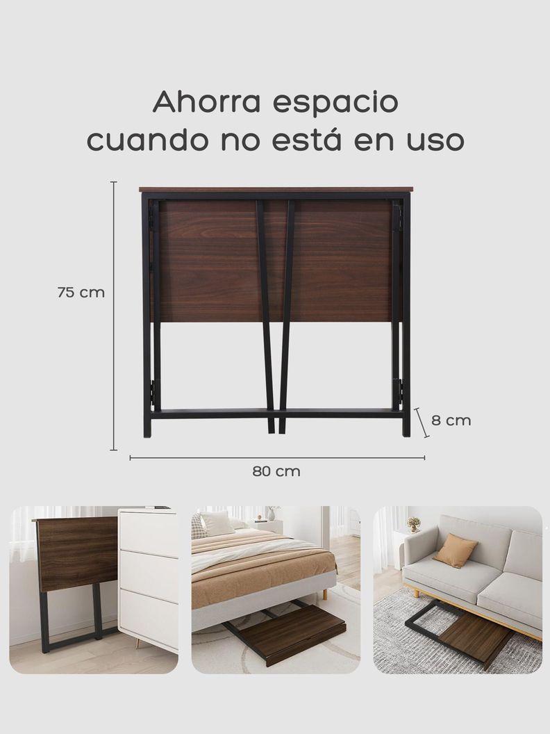 Escritorio Plegable Top Living Wengué Compacto Industrial-5