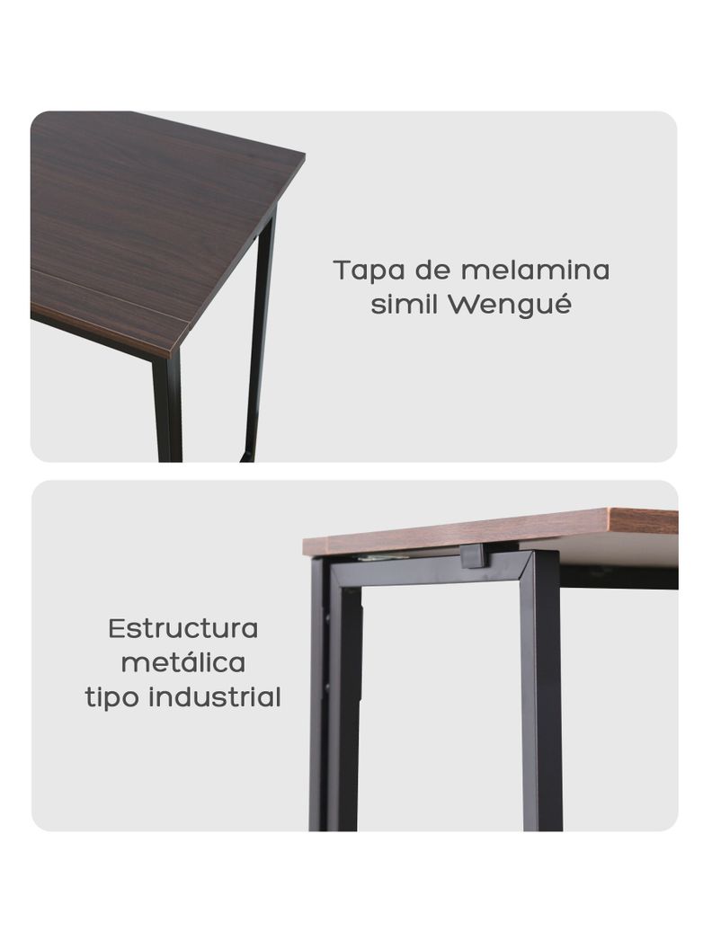 Escritorio Plegable Top Living Wengué Compacto Industrial-8