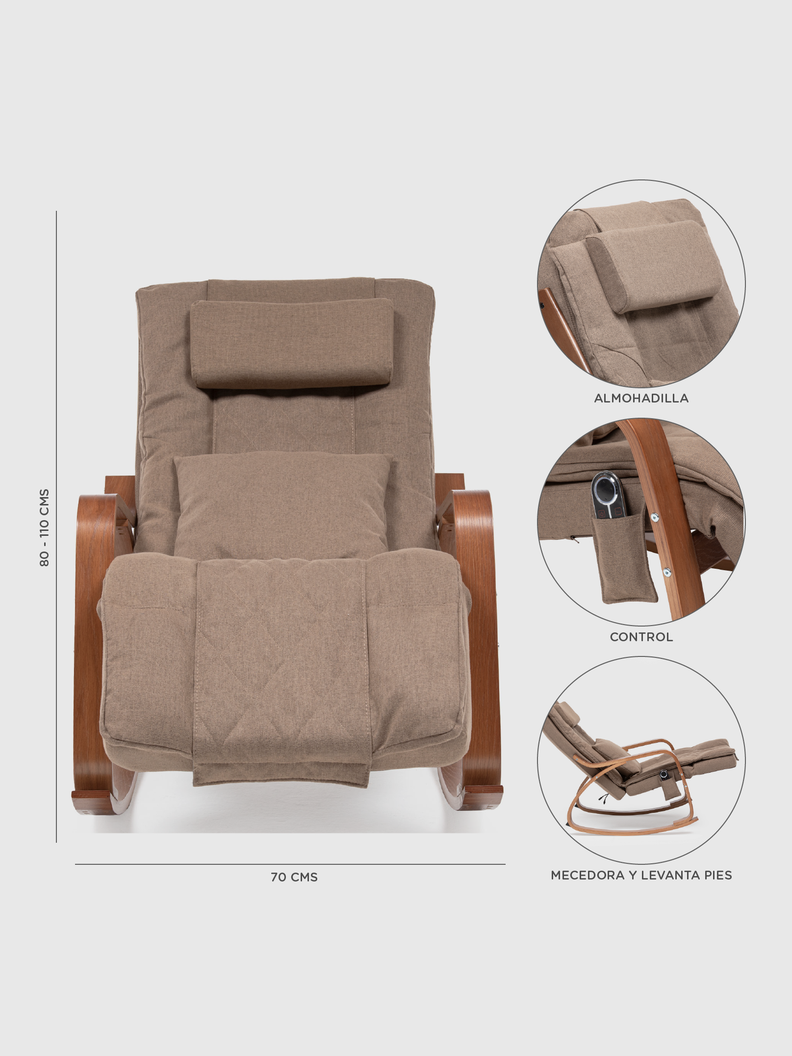 Silla Masajeadora Mecedora de Madera D-1550C Relan-2