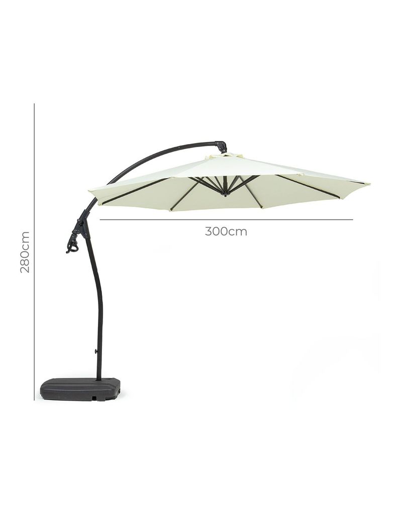 Quitasol Lateral Con Base Relan Sombrilla Manivela 300Cm-2