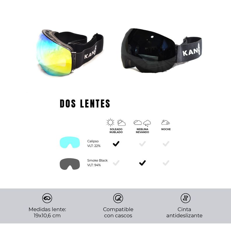 Antiparras Gafas de Nieve ProRider Ski Snowboard Kano-2