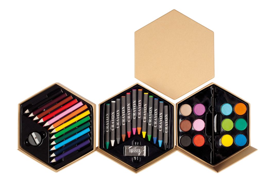 Set de lápices de colores y acuarela-0