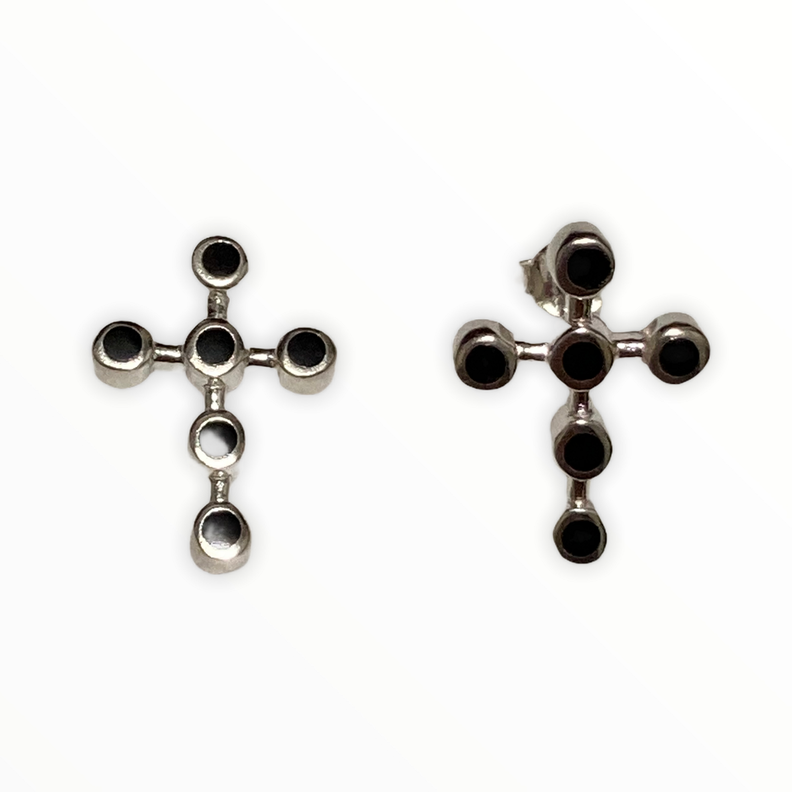 Aros pegados plata 925 - piedra-0