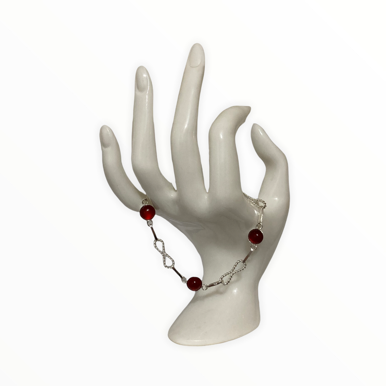 Pulsera plata 925 y Cornalina-1
