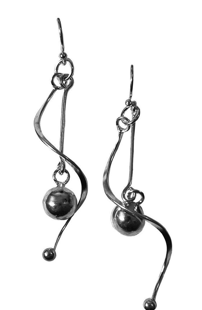 Aros plata 925 curvos colgantes-0