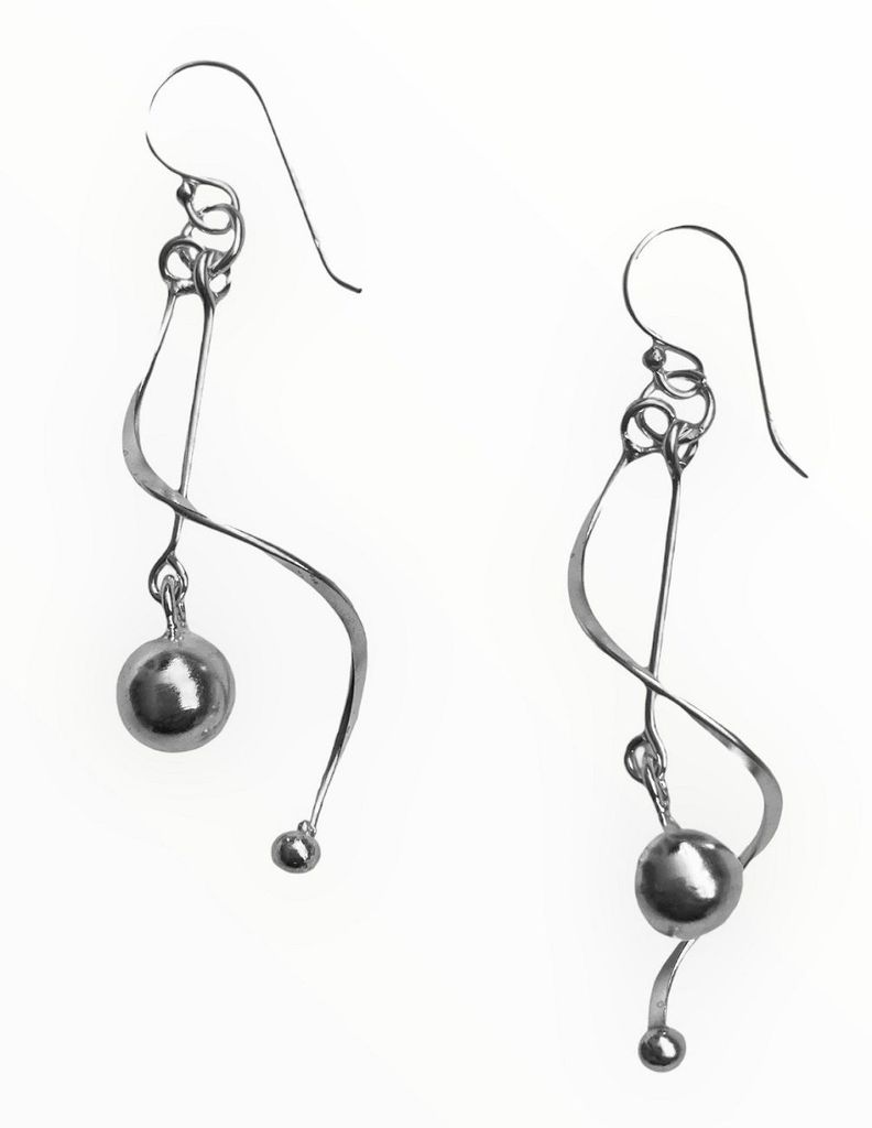 Aros plata 925 curvos colgantes-2