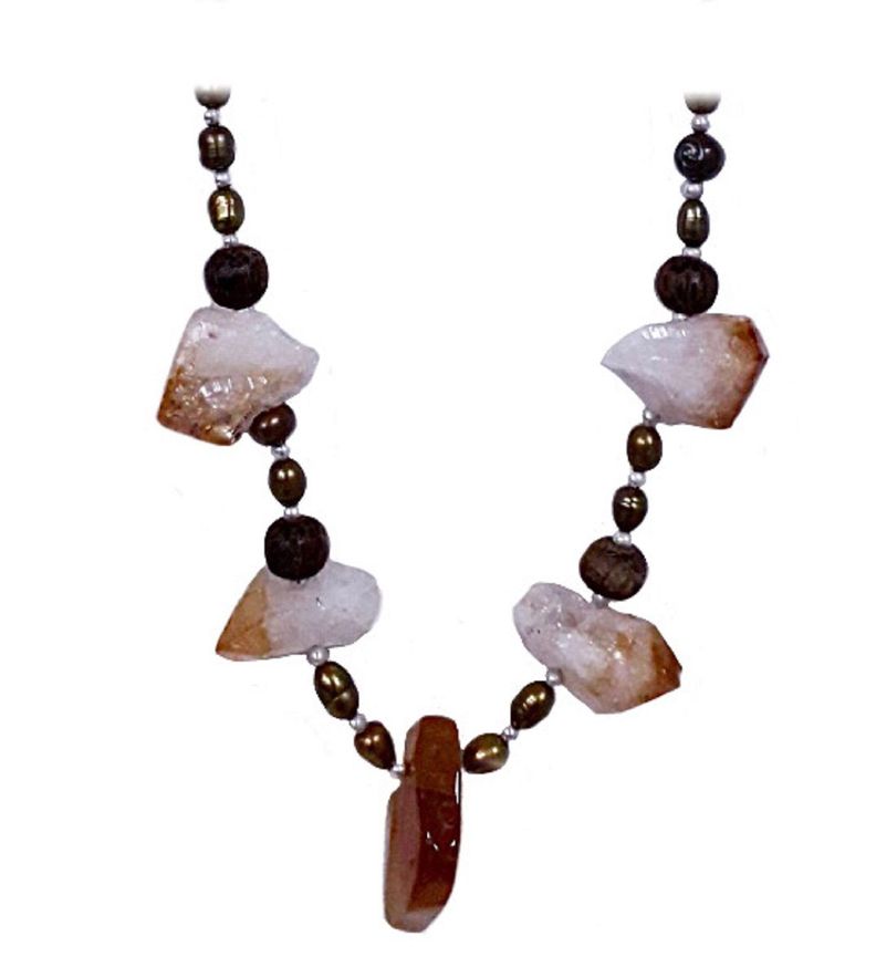 Collar de plata 925 con piedras naturales-1