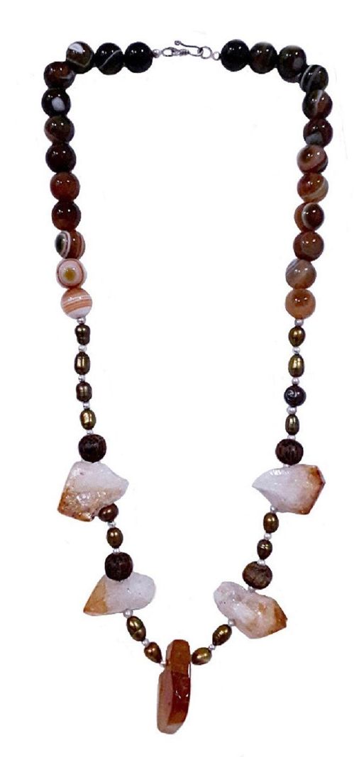 Collar de plata 925 con piedras naturales-0