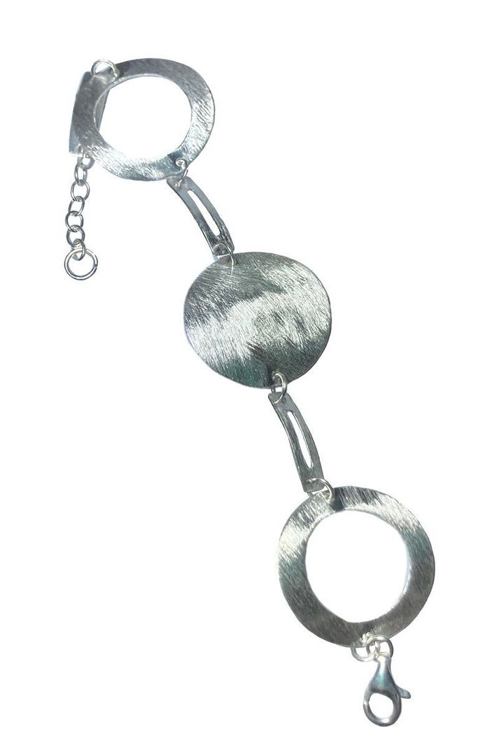 Pulsera de plata 925 sin piedras esmerilada redonda-0
