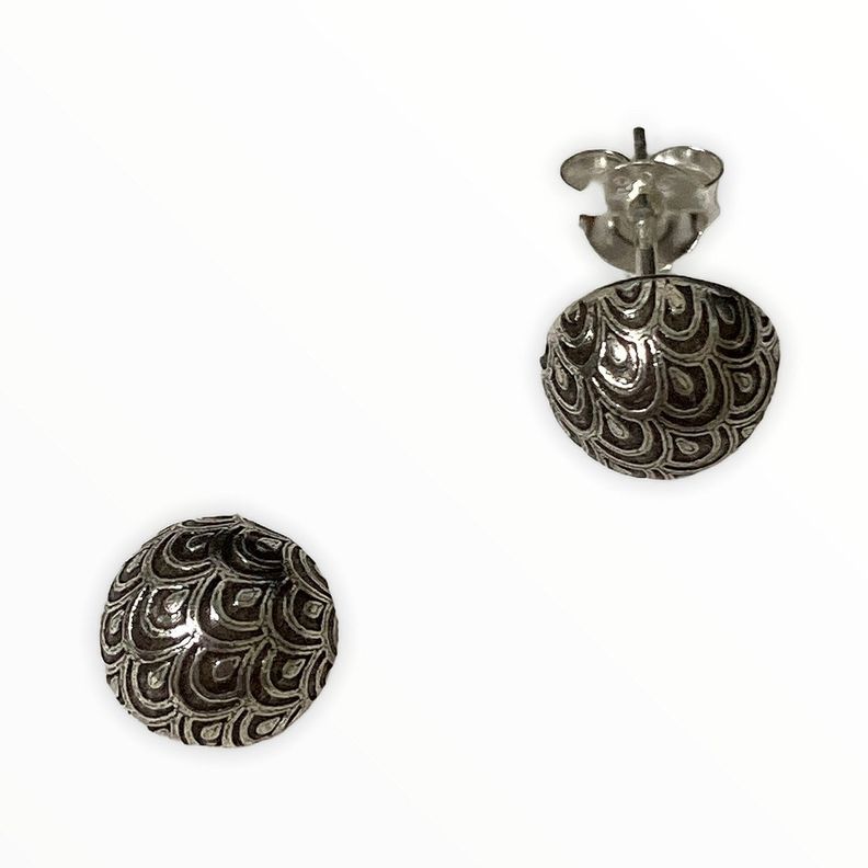 Aros de plata 925 apegados envejecidos-0