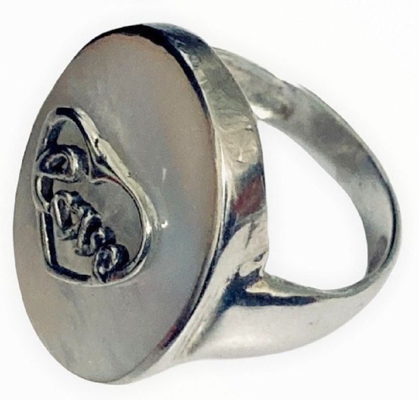 Anillo plata 925 con Nácar y aplicación-0