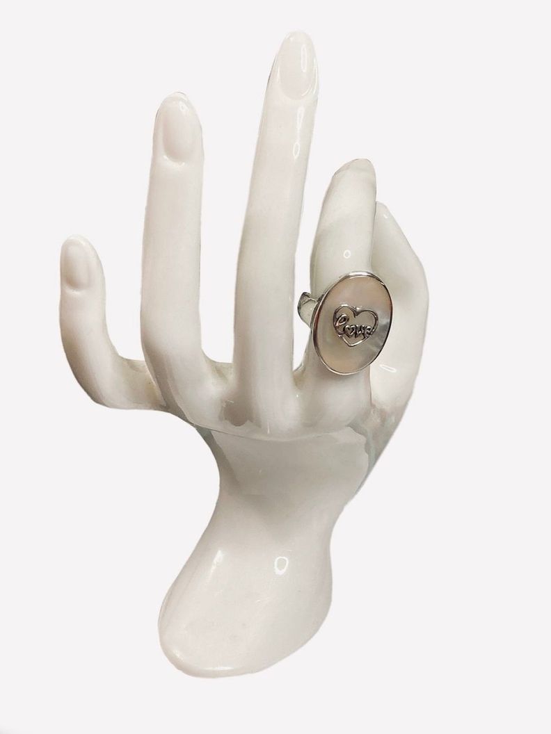 Anillo plata 925 con Nácar y aplicación-1