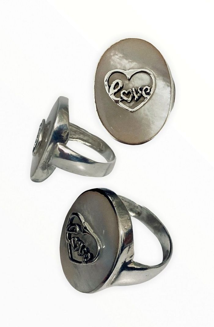 Anillo plata 925 con Nácar y aplicación-2