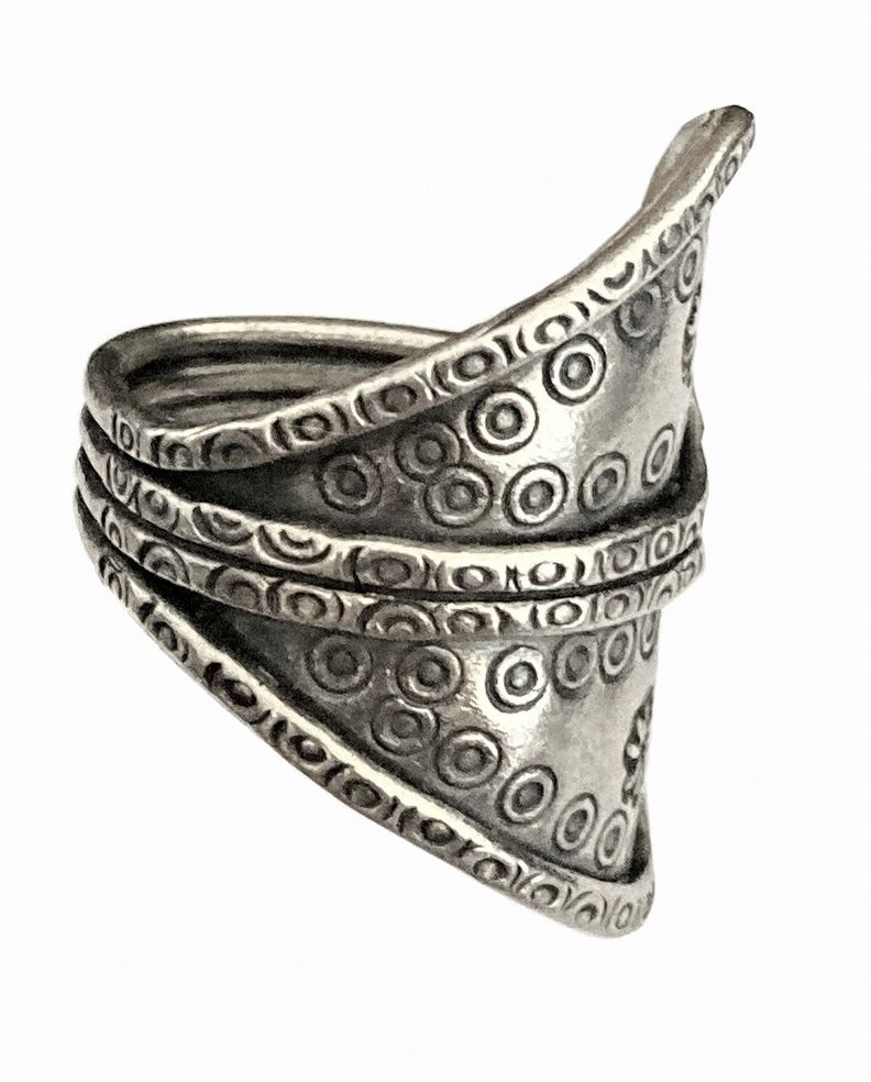 Anillo de plata envejecida tailandesa de 925-0