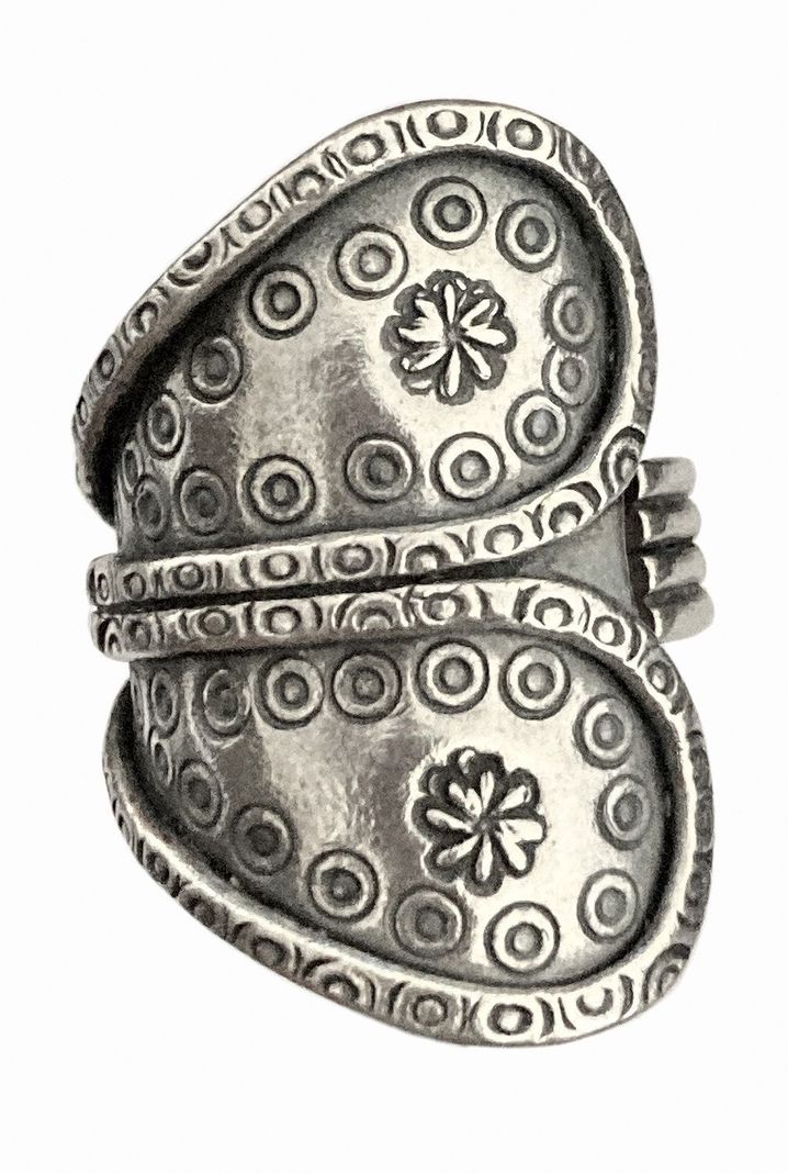 Anillo de plata envejecida tailandesa de 925-2