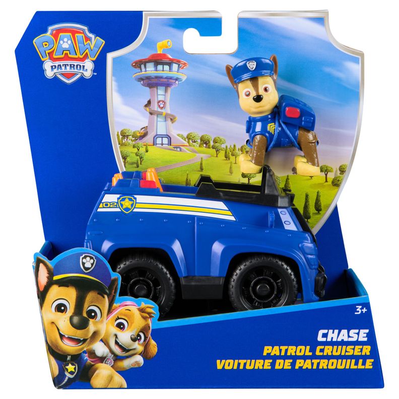 Vehiculo Sostenible Con Figura De Chase Paw Patrol Azul