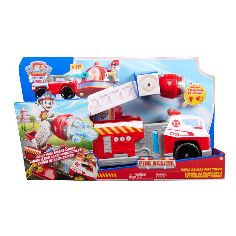 Camion De Bomberos Con Figura De Marshall Paw Patrol Rojo