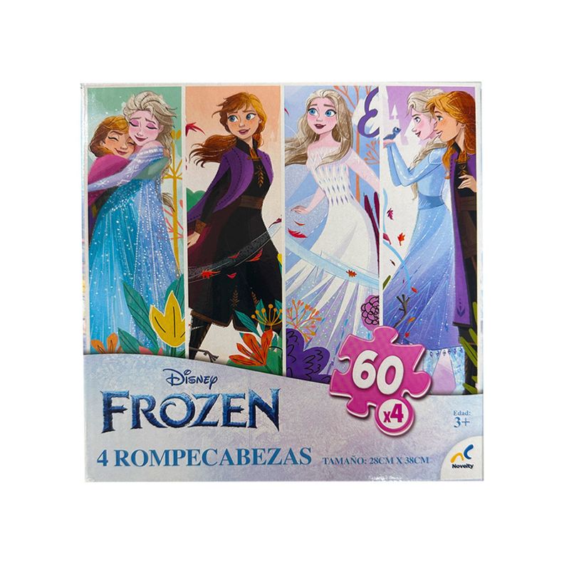 Set De 4 Rompecabezas Frozen De 60 Piezas Cada Uno Celeste