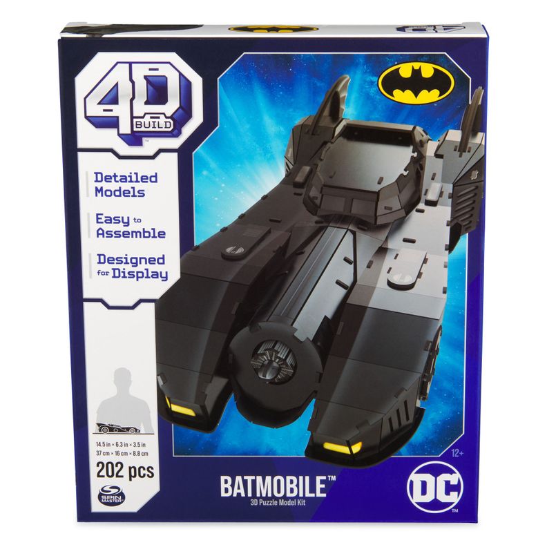 Puzzle 3D Batimovil Retro 202 Piezas Con Soporte Negro