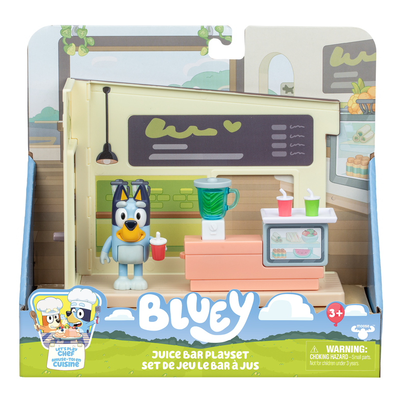 Mini Playset Barra De Jugos Bluey Azul