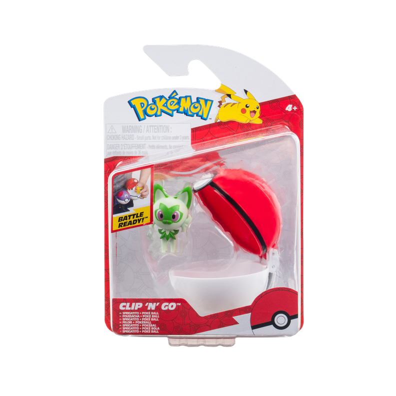 Pokemon Clip on Go Sprigatito Pokemon. Verde