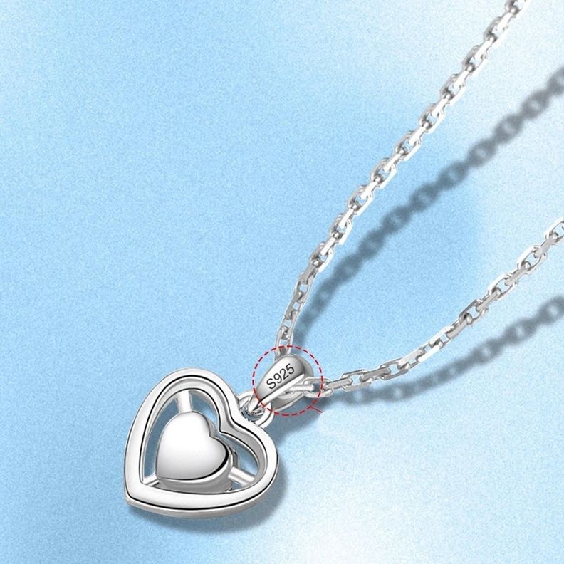 Collar Plata 925 Corazon Circones Brillantes Mujer Regalo-4