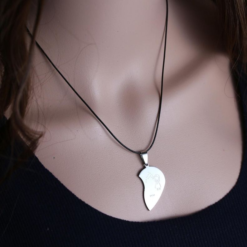 Collar Parejas Mitad Corazon Atrapa Besitos Corazones Amor-6