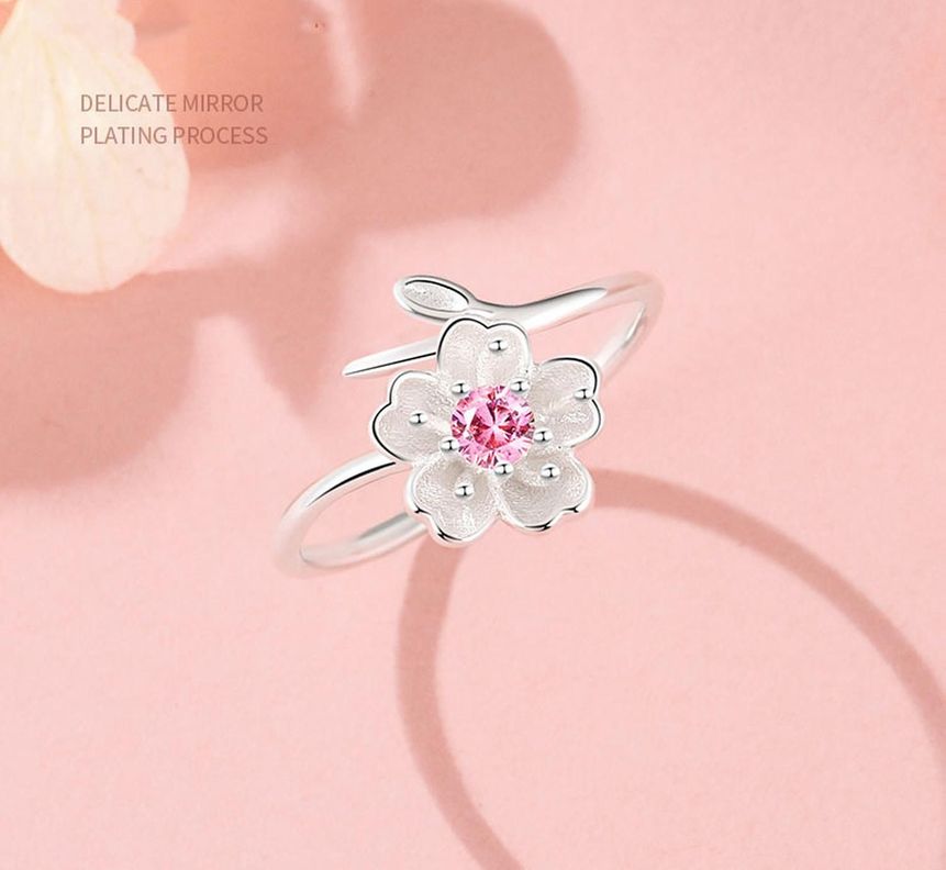 Anillo Plata 925 Flor Cerezo Ciruelo Blossom Mujer Regalo-1