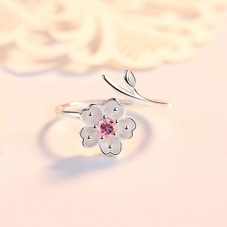 Anillo Plata 925 Flor Cerezo Ciruelo Blossom Mujer Regalo-2