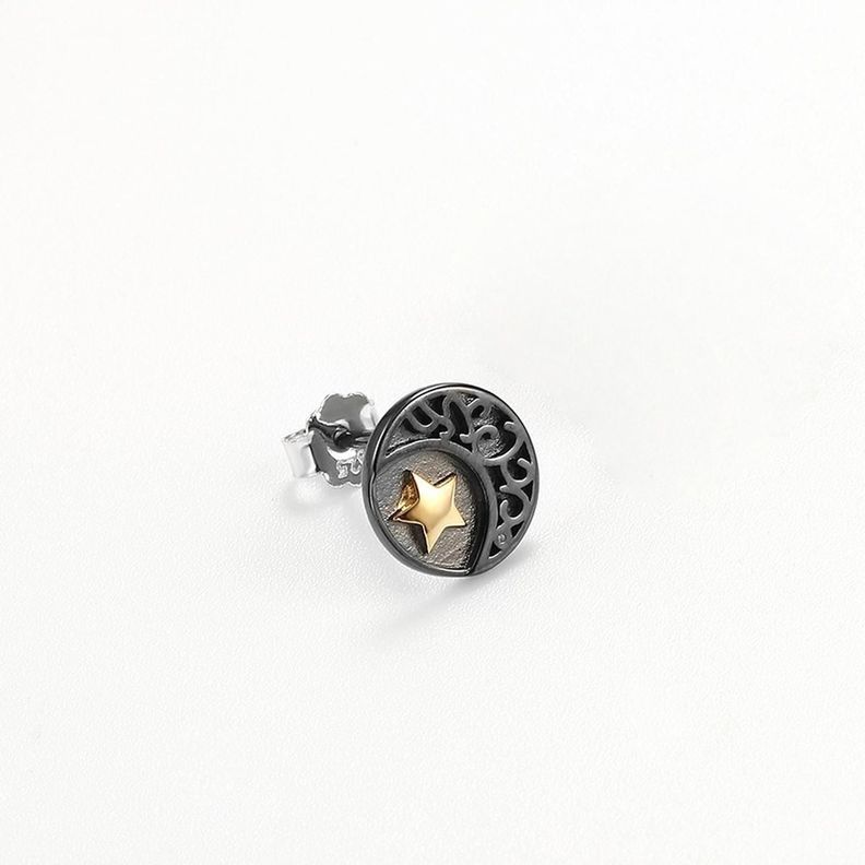 Aros Plata Fina 925 Sol Luna Estrellas Antialergicos Unisex-3