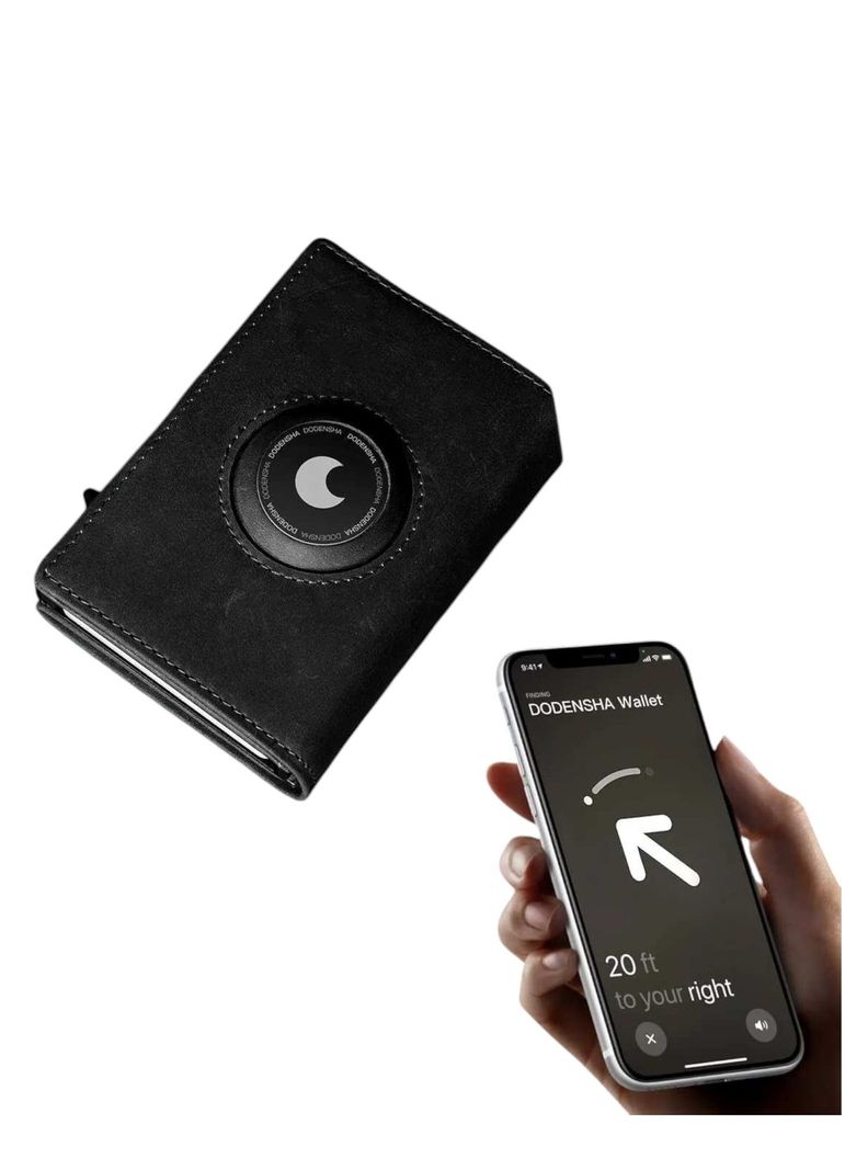 Billetera de cuero Rfid con tarjetero y compatible con airtag-2