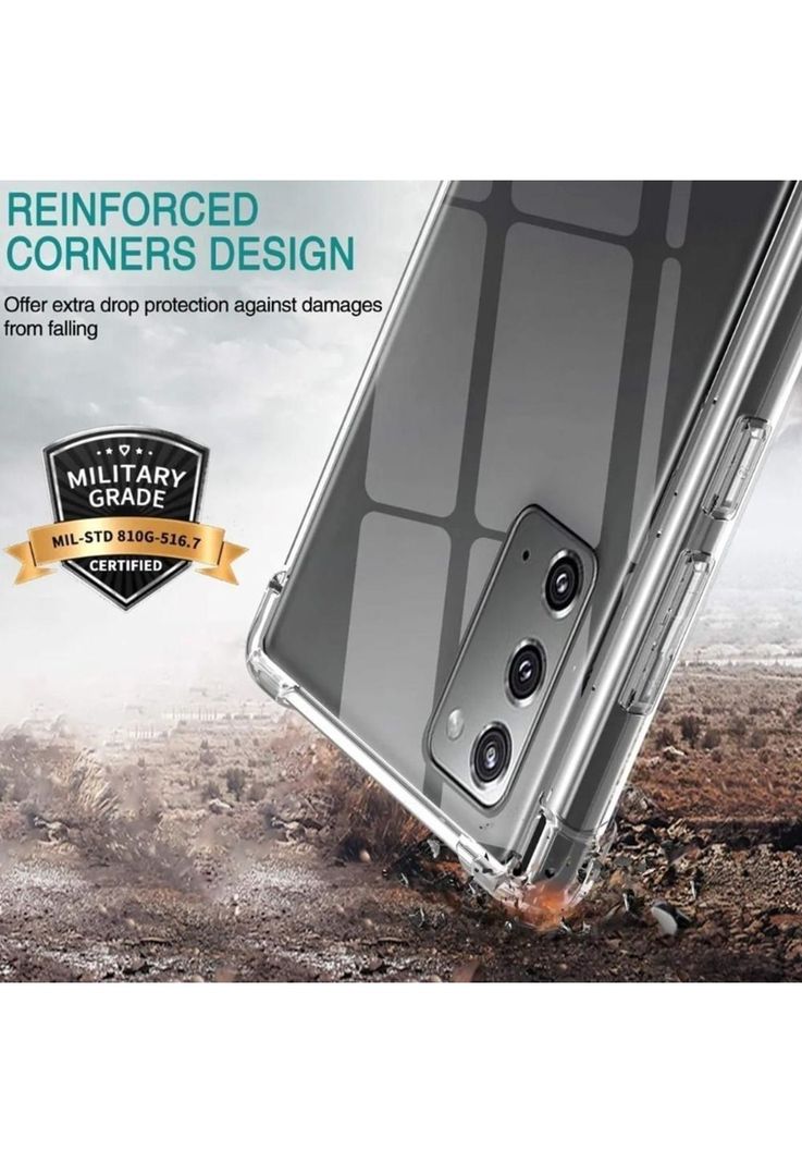 Carcasa Para Samsung Note 20 Transparente Reforzada-4