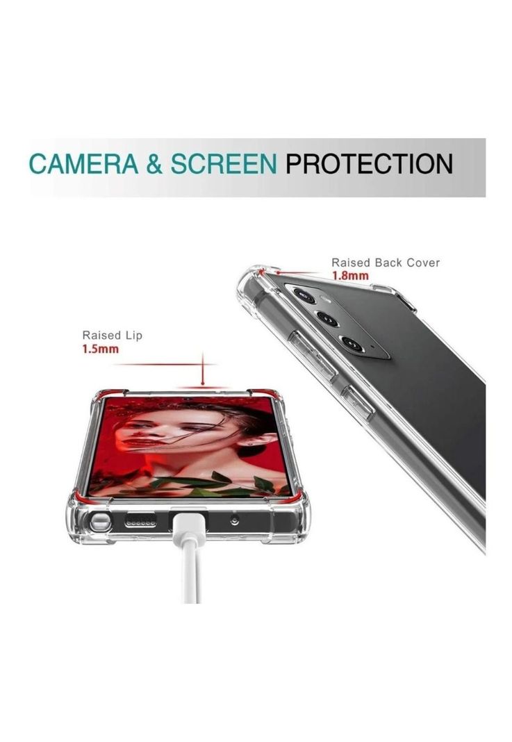 Carcasa Para Samsung Note 20 Transparente Reforzada-5
