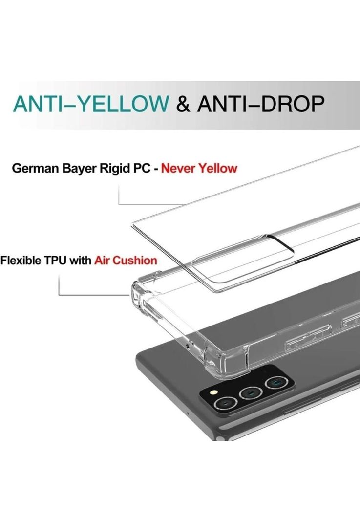 Carcasa Para Samsung Note 20 Transparente Reforzada-6