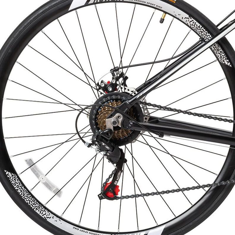 Bicicleta Ruta Urbana Neftis 21 Cambios Aluminio Negro-4