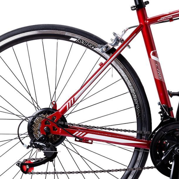 Bicicleta Fixie Urbana Ares 21 Cambios Acero Rojo-4