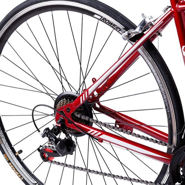 Bicicleta Fixie Urbana Ares 21 Cambios Acero Rojo-6