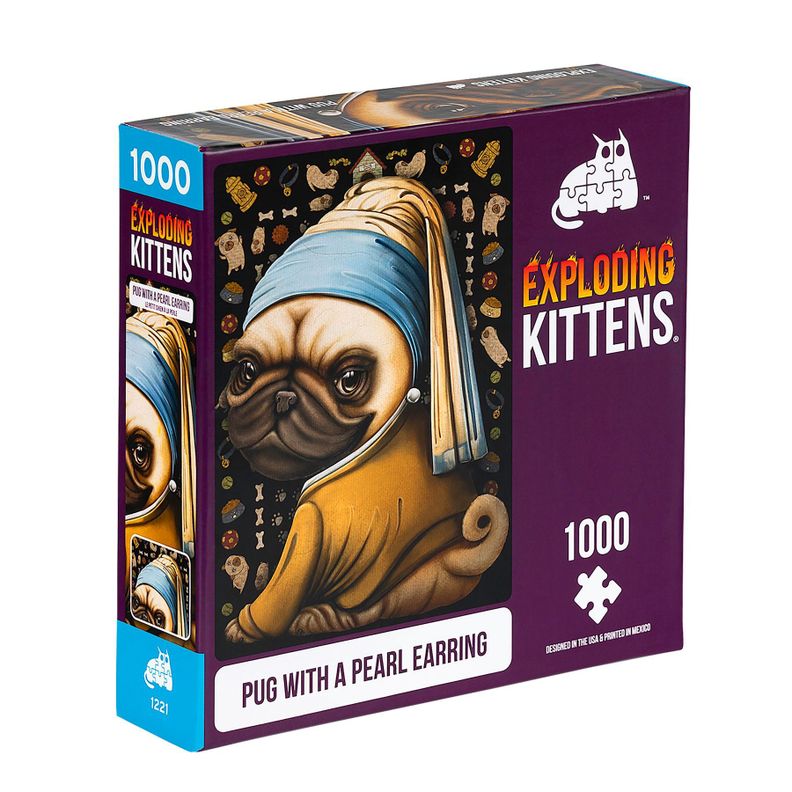 Puzzles Exploding Kittens: Pug with a Pearl Earring -1000p