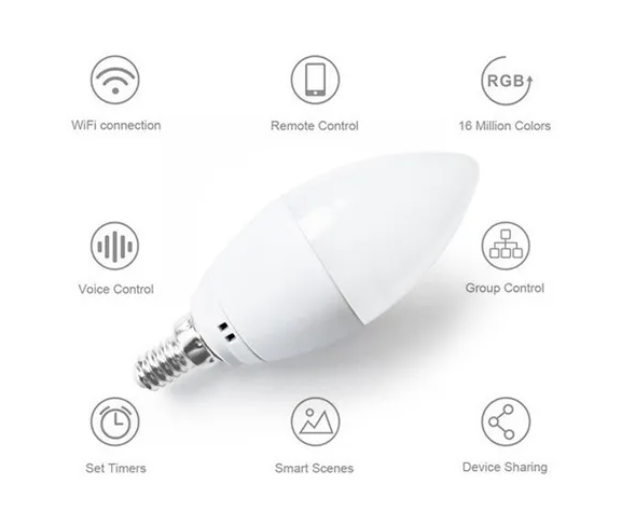 Ampolleta E14 Wifi Vhome RGB Compatible Con Alexa Y Google-4